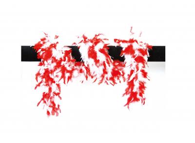 O45190.H-72/81 rot-weiß Damen Boa Federstola