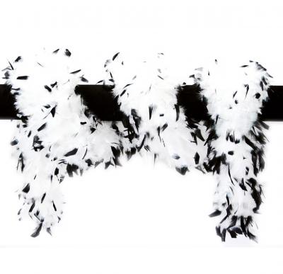 W21030-18 schwarz-weiß Damen Boa Federstola