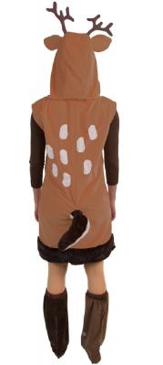 Oh3034 braun-weiß Damen Reh Kostüm-Kleid mit Stulpen - 1