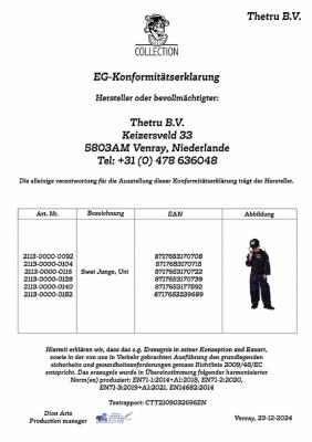 T2113-140 blau-schwarz Kinder Junge SWAT Overall mit Weste,Kappe und Funkgerät Gr.140 - 2