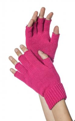 W51040-14 pink Damen Strick Handschuhe Fingerlos - 0