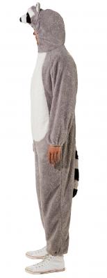 O7451-H-175-195 grau-weiß-schwarz Damen-Herren Waschbär Kostüm Gr.175-195 cm - 1