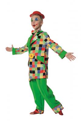 W3319-128 bunt Kinder Junge Clown Kostüm Gr.128 - 1
