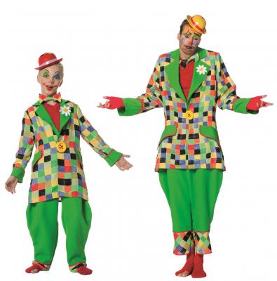 W5320 bunt-grün Herren Clown Kostüm - 3