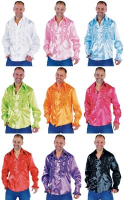 M213221-22 hell-grün Herren Rüschenhemd Discohemd - 1