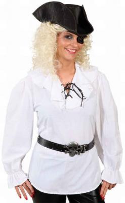 O9176 weiß Damen Piratenbluse Mittelalter Bluse - 0