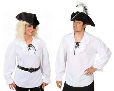 O9176 weiß Damen Piratenbluse Mittelalter Bluse - 1