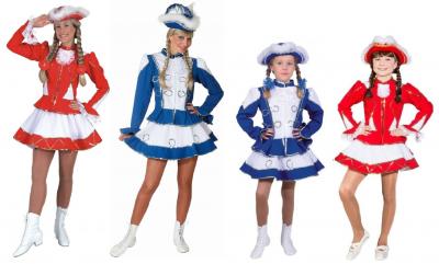 O964 blau-weiß mit Silberborte Damen Funkenkostüm Mariechenkostüm - 1