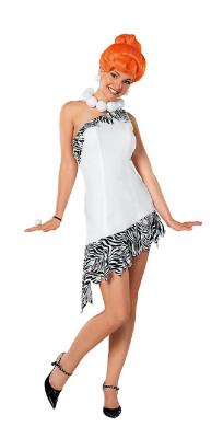R888437-S weiß-schwarz Damen Wilma Feuerstein Flintstones Kostüm Gr.S