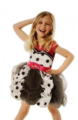 R883871-M schwarz-weiß-pink Hannah Montana Kleid-Kostüm Gr.M