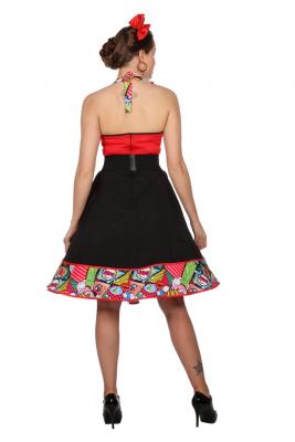 W4360-52 bunt Damen Disco-Party Kleid Pop-Art Gr.52 - 1