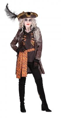 T2362-S braun-beige Damen Ghost Piratin Halloweenkostüm Gr.S - 2