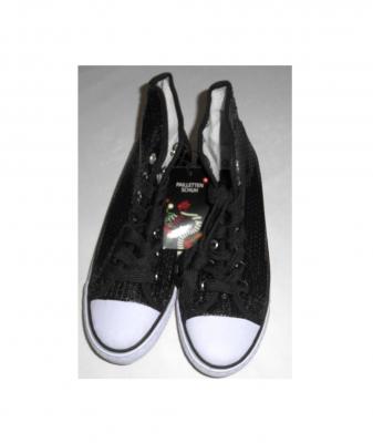 Ma229283 schwarz Pailletten-Schuhe Paillettenschuhe Turnschuhe Sneaker - 0