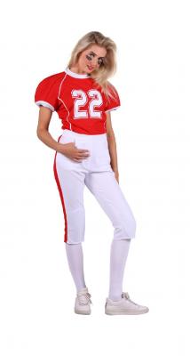 T2734-0502-S rot-weiß Damen Football Trikot Rugby Kostüm Gr.S - 1