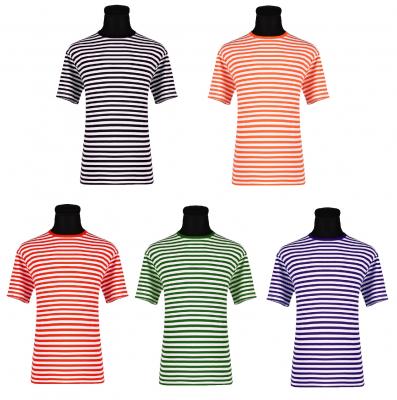 T2595-9900 bunt Damen-Herren Kurzarm Ringelhemd Rainbow Clown - 2