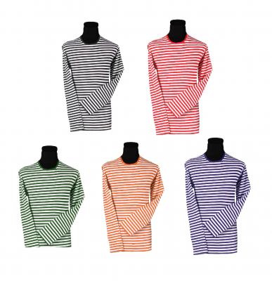 T2594-9900 bunt Damen-Herren Langarm Ringelhemd Rainbow Clown - 2