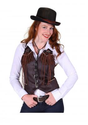 T2286-1300 braun Damen Cowgirl Weste Country Weste