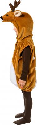 O5161-104 braun-weiß Kinder Junge Mädchen Reh Kostüm-Weste mit Kapuze Gr.104 - 1