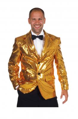 M210211-90 gold Herren Pailletten Jacke Jackett Sakko Kostüm - 0