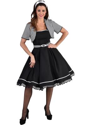 M220108-M schwarz-weiß Damen Boogie Woogie Rock 'n Roll Tanzkleid Gr.M=40 - 1