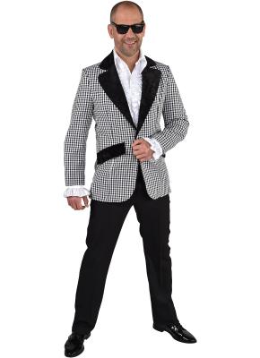 M220209-XXL schwarz-weiß Herren 50's Sakko 
