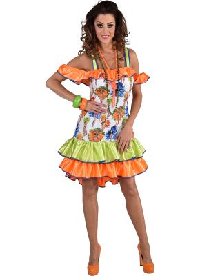 M220154 bunt Damen Rio Girls Kleid Salsa Samba Kostüm Brasilien - 0