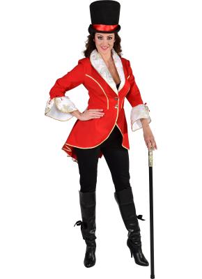 M219176-7-M rot-weiß Damen Burlesque Frack Zirkus Jacke Gr.M=40 - 1