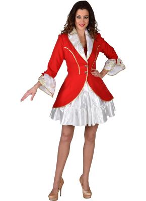M219176-7 rot-weiß Damen Burlesque Frack Zirkus Jacke - 0