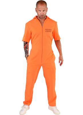 M219257 orange Herren Prisoner-Gauner Kostüm Overall - 0