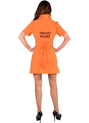 M219132-L orange Damen Prisoner-Gauner Kostüm Kleid Gr.L=44 - 1