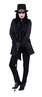 T2689-0100-XL schwarz Damen Halloween Walking Dead Piraten Kostüm Gr.XL=46 - 1