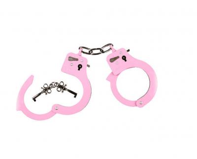 O46123 rosa Kinder Damen Polizei Handschellen Scherzartikel - 1