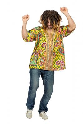 W5906 mehrfarbig Herren Hippie Bluse-Hemd Party Kostüm - 0