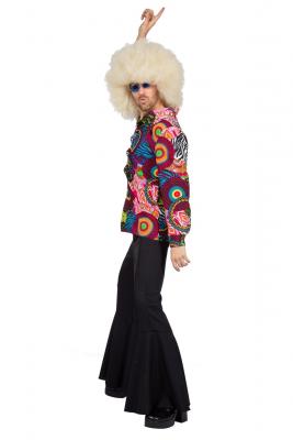 W3303890-48 mehrfarbig Herren Disco Hippie Bluse-Hemd Party Kostüm Gr.48 - 2