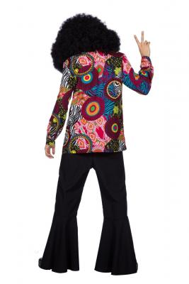 W3303890-52 mehrfarbig Herren Disco Hippie Bluse-Hemd Party Kostüm Gr.52 - 3