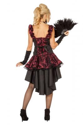 W4706-34 weinrot-schwarz Damen Saloonlady Burlesque Kostüm Can Can Kleid Gr.34 - 1