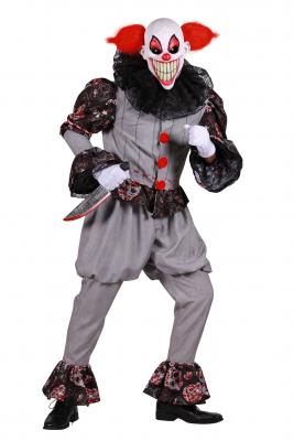 T3168-XL grau-schwarz Herren gruseliger Horror Clown Kostüm Gr.XL=56 - 1