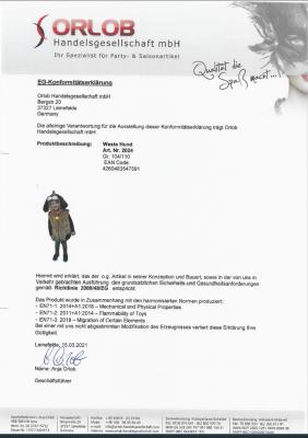 Oh2024-104-110 Kinder Weste Bernhardiner Kostüm Hund Welpe Gr.104-110 - 3