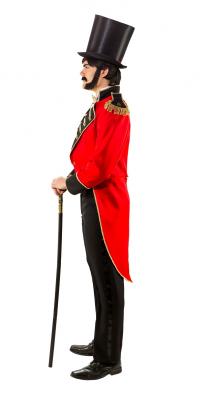 O7398-56-58 rot-schwarz Herren Zirkus Direktor Frack Gr.56-58 - 1