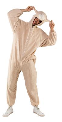 O7108 beige Damen Herren Schaf Kostüm-Overall - 0