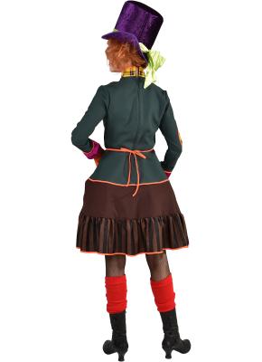 M220122-M bunt-mehrfarbig Damen Verrückte Hutmacherin Kleid Gr.M=40 - 1