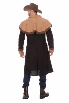 W5197-48 schwarz-beige Herren Cowboy Mantel-Jacke Gr.48 - 2