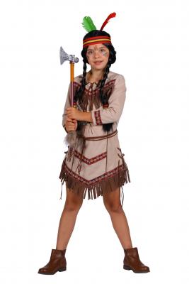 T3280 beige langarm Kinder Mädchen Indianerin - 1