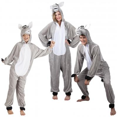 B88010-165 grau-weiß Kinder Damen Herren Esel Overall-Kostüm bis max.165 cm Körpergröße - 1