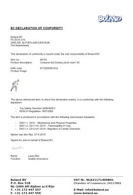 B88010-165 grau-weiß Kinder Damen Herren Esel Overall-Kostüm bis max.165 cm Körpergröße - 6