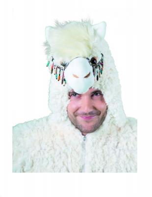 Oh3051-165-175 beige Damen-Herren Lama Overall Kostüm Gr.165-175 cm - 1