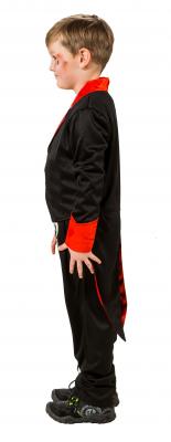 O5026-140 schwarz-weiß Kinder Junge Frack und Overall mit Skelett Gr.140 - 2