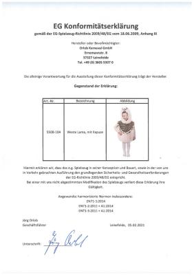 O5508-104 beige Kinder Lama Weste Kostüm Gr.104 - 3