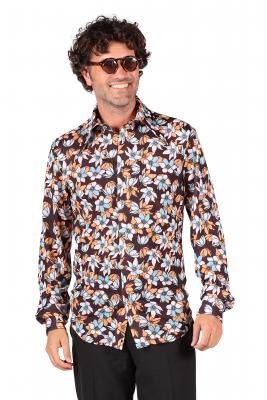T2549-HAFL mehrfarbig Herren Disco Hippie Bluse-Hemd Party Kostüm Hawaii - 0