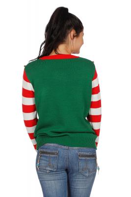 W7823-XL grün Damen Herren Weihnachtspulli Elfe Elfen Gr.XL - 3